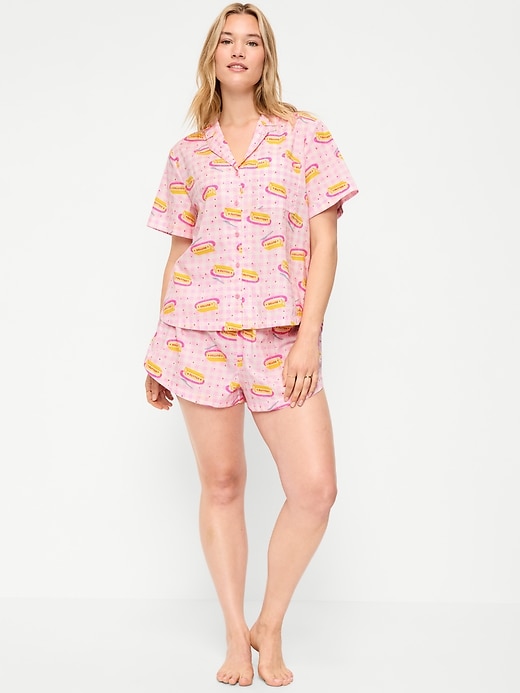 L'image numéro 4 présente Pyjama court en popeline