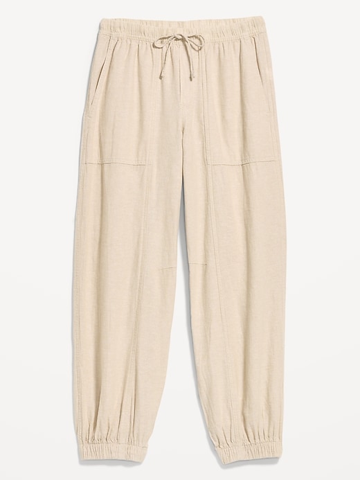 L'image numéro 2 présente Pantalon utilitaire en mélange de lin à taille mi-basse