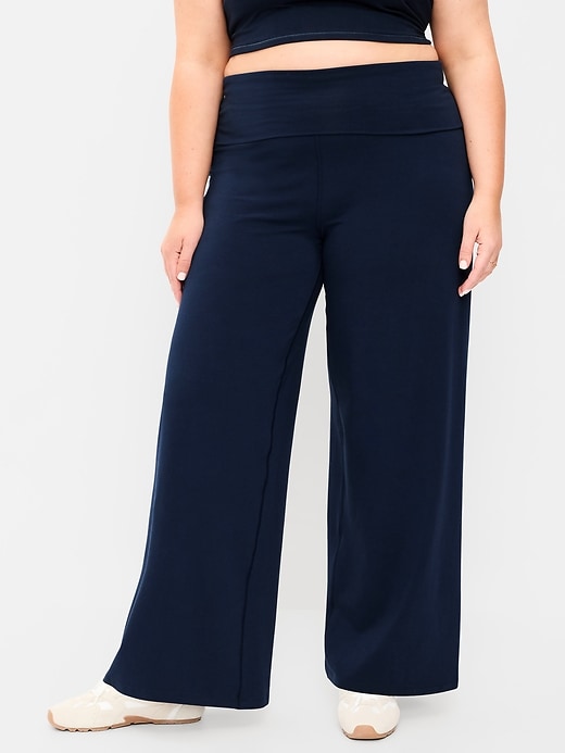 Image number 6 showing, High-Waisted PowerChill Fold-Over Wide-Leg Pants
