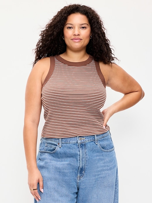 L'image numéro 7 présente Camisole moulante à bords contrastants