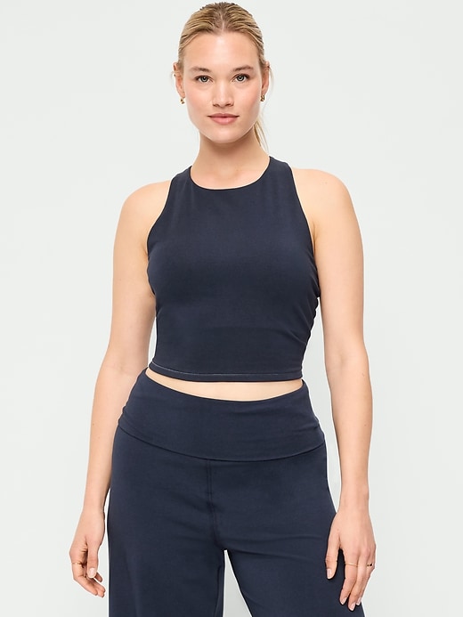 Image number 5 showing, Medium Support PowerSoft High-Neck Racerback Sports Bra