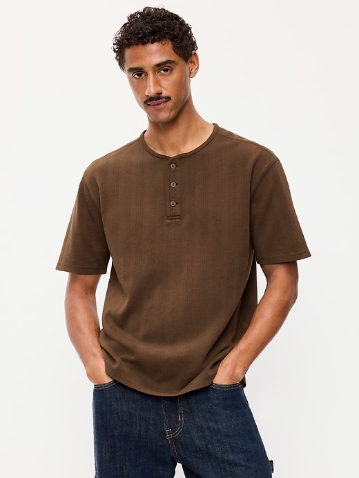Image number 1 showing, Garment-Dyed Henley Sweater T-Shirt