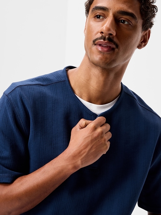 Image number 3 showing, Garment-Dyed Henley Sweater T-Shirt