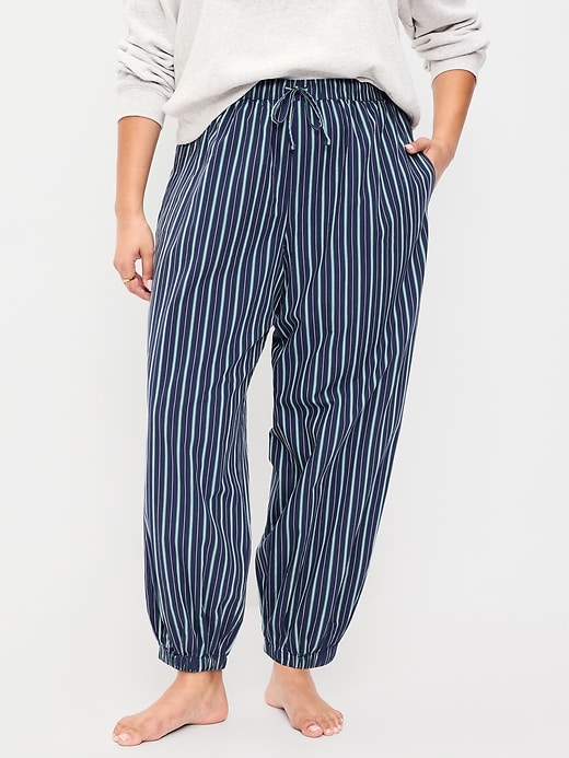 L'image numéro 8 présente Pantalon ballon à extrémités élastiques en popeline