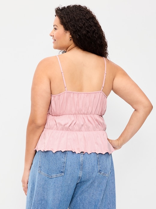 Image number 8 showing, Lace-Trim Smocked-Waist Tank Top