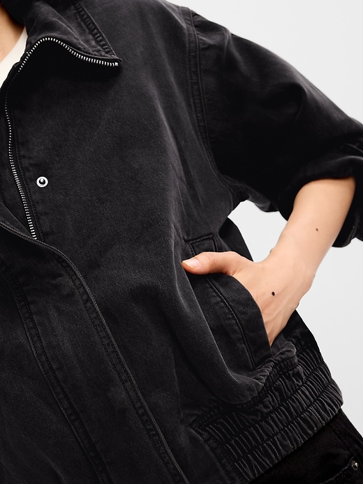 Image number 5 showing, Funnel-Neck Denim Jacket