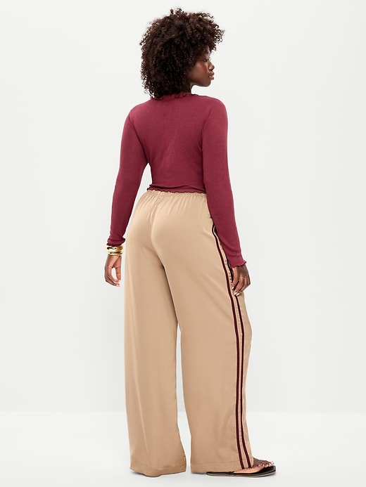 Image number 7 showing, High-Waisted Satin Track Pants