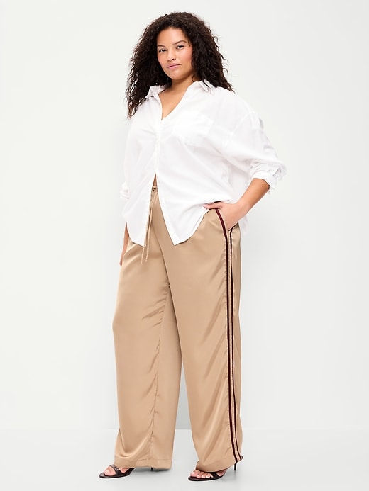 Image number 8 showing, High-Waisted Satin Track Pants