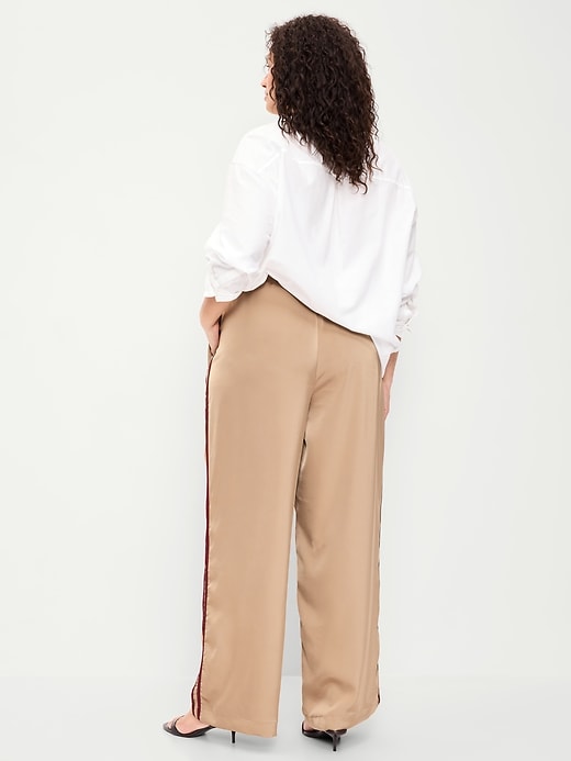 Image number 9 showing, High-Waisted Satin Track Pants