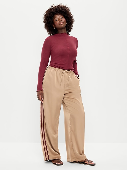 Image number 6 showing, High-Waisted Satin Track Pants