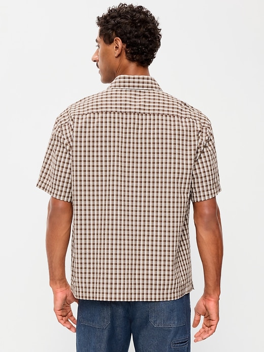 Image number 2 showing, Loose Fit Textured Plaid Pocket Shirt