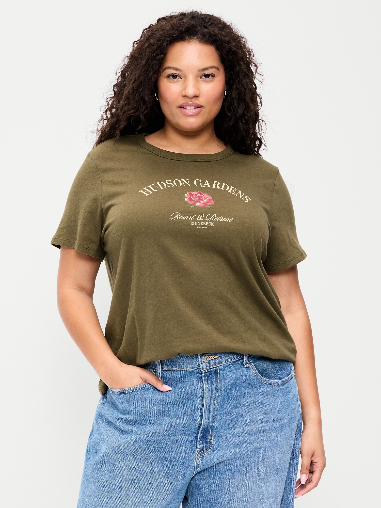 L'image numéro 7 présente T-shirt passe-partout ras du cou à imprimé