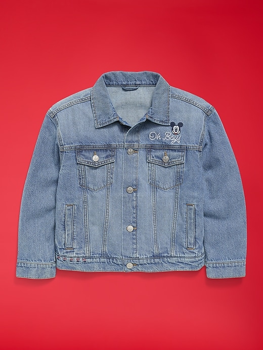 Image number 2 showing, Old Navy x Disney Mickey Mouse Gender-Neutral Denim Trucker Jacket for Kids