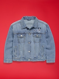 Image number 2 showing, Old Navy x Disney Mickey Mouse Gender-Neutral Denim Trucker Jacket for Kids