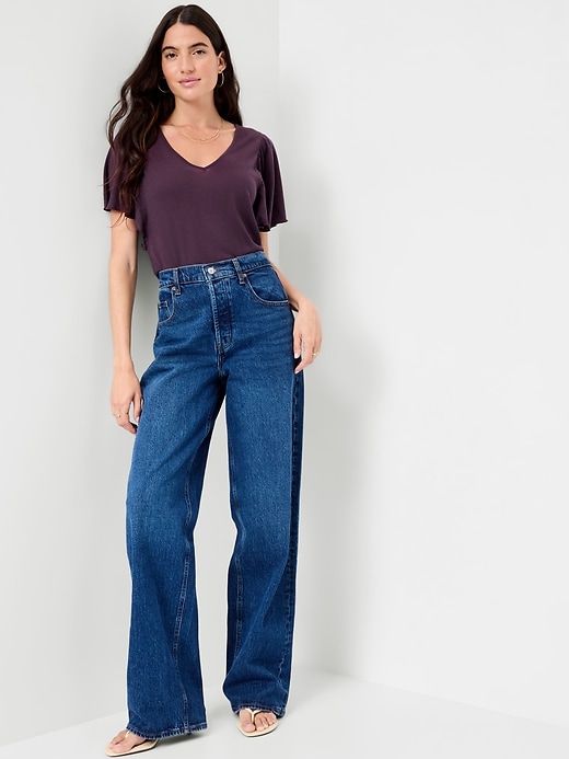 Image number 3 showing, V-Neck Flutter Sleeve Top