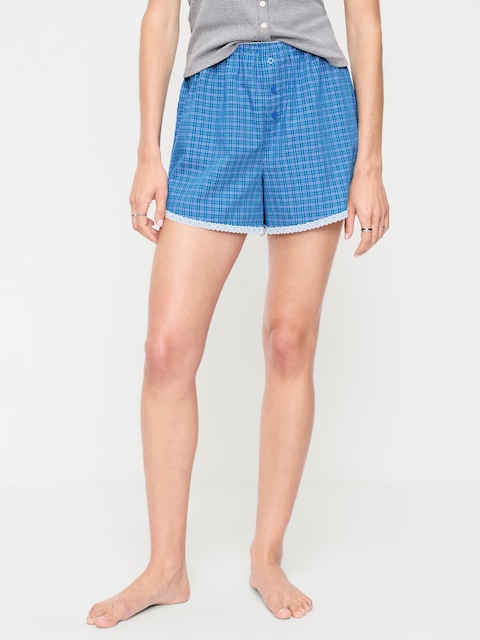 Classic Poplin Boxer Pajama Shorts