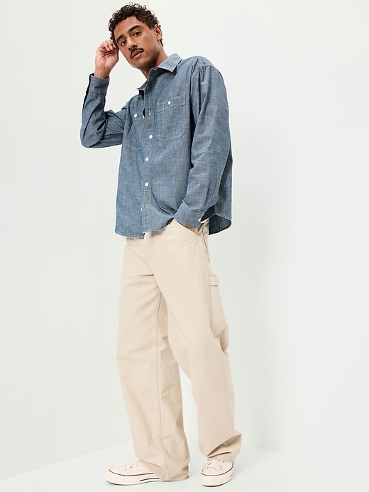 Image number 3 showing, Loose Fit Chambray Workwear Shirt