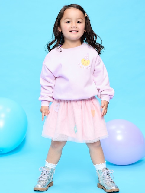 ENSEMBLE CHANDAIL EN COTON OUATÉ BRODÉ ET JUPE TUTU POUR TOUTE-PETITE