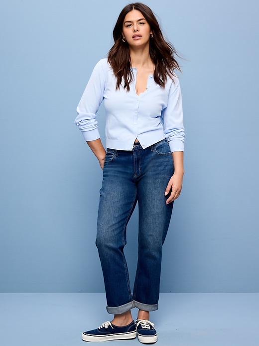 Image number 6 showing, Mid-Rise Wow Boyfriend Straight Jeans