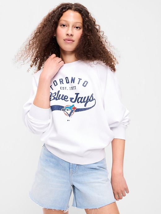 L'image numéro 1 présente Chandail en coton ouaté à manches raglan des Blue Jays de Toronto pour femme