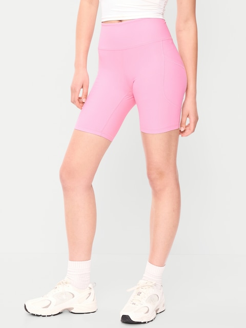High-Waisted PowerSoft Biker Shorts -- 8-inch inseam
