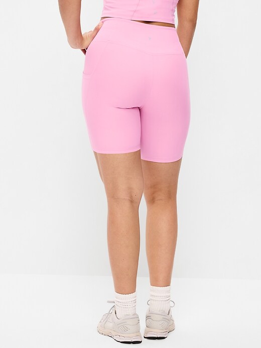 Image number 4 showing, High-Waisted PowerSoft Biker Shorts -- 8-inch inseam