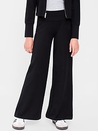 Image number 1 showing, Foldover Jersey Knit Wide-Leg Pants for Girls