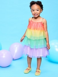 Image number 1 showing, Birthday Sleeveless Tiered Tulle Dress for Toddler Girls