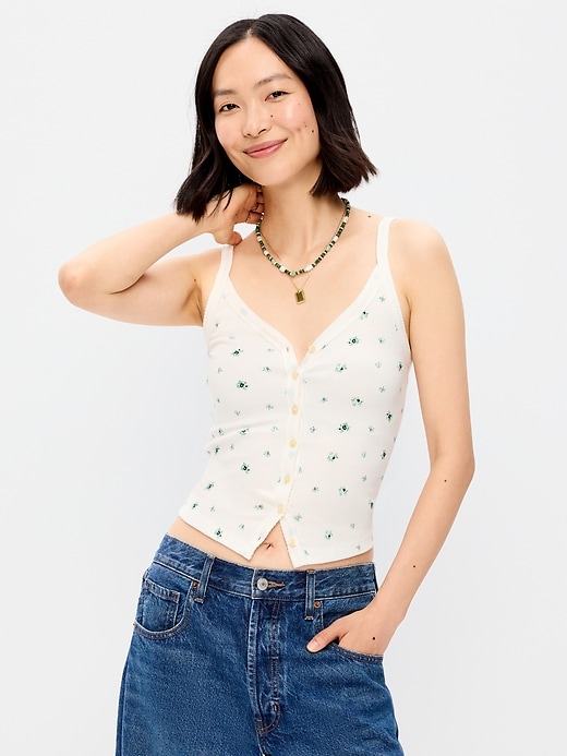 Image number 1 showing, Button-Down Cami Tank Top