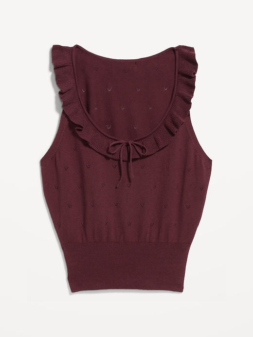 Image number 1 showing, SoSoft Cotton Tie-Front Pointelle Tank Top