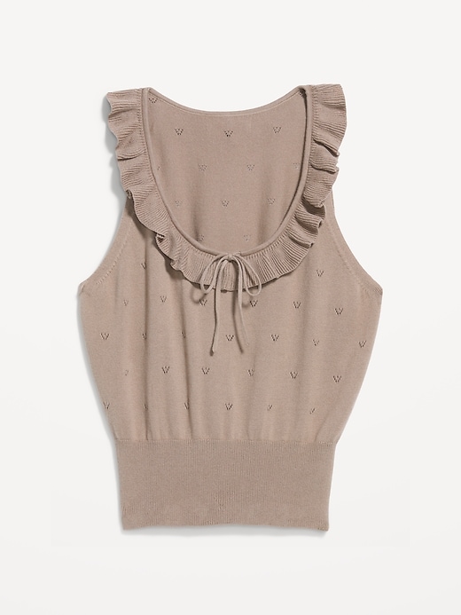 Image number 4 showing, SoSoft Cotton Tie-Front Pointelle Tank Top