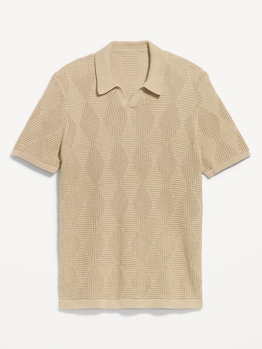 Image number 4 showing, Mixed-Stitch Polo Sweater