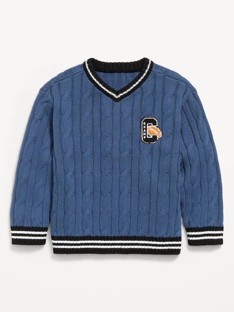 Oversized Long-Sleeve Graphic Sweater for Toddler Boys