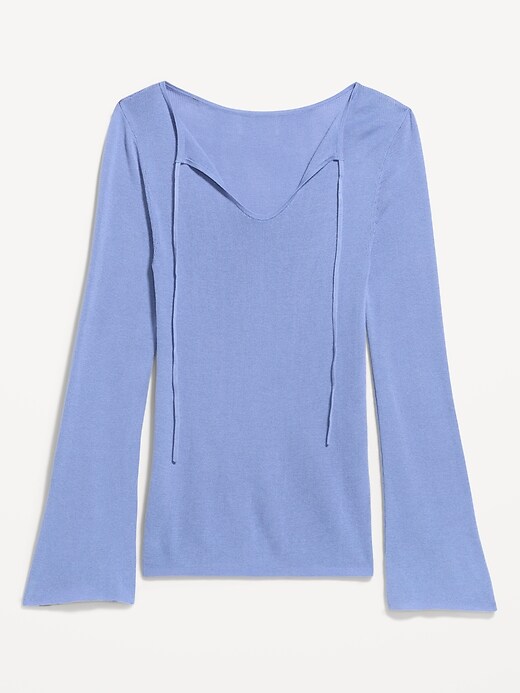 Image number 1 showing, Bell-Sleeve Keyhole Top