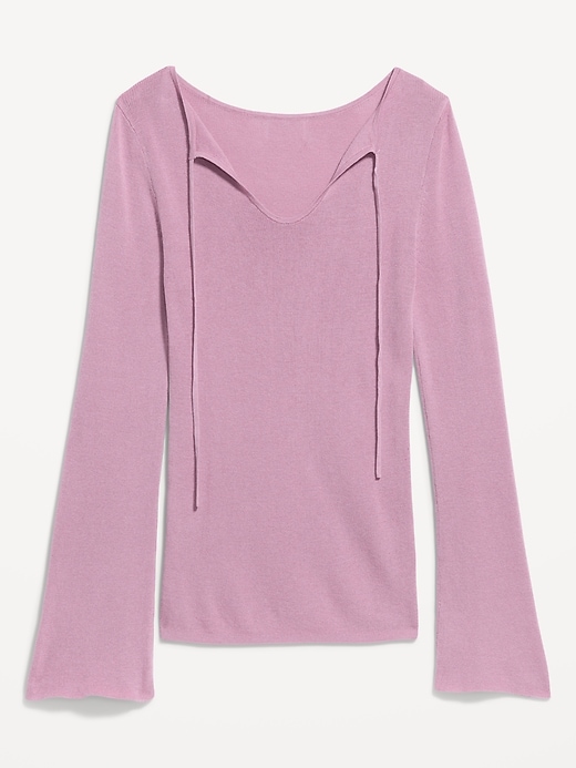 Image number 4 showing, Bell-Sleeve Keyhole Top