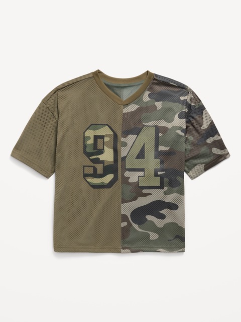 Oversized Mesh Graphic T-Shirt for Boys