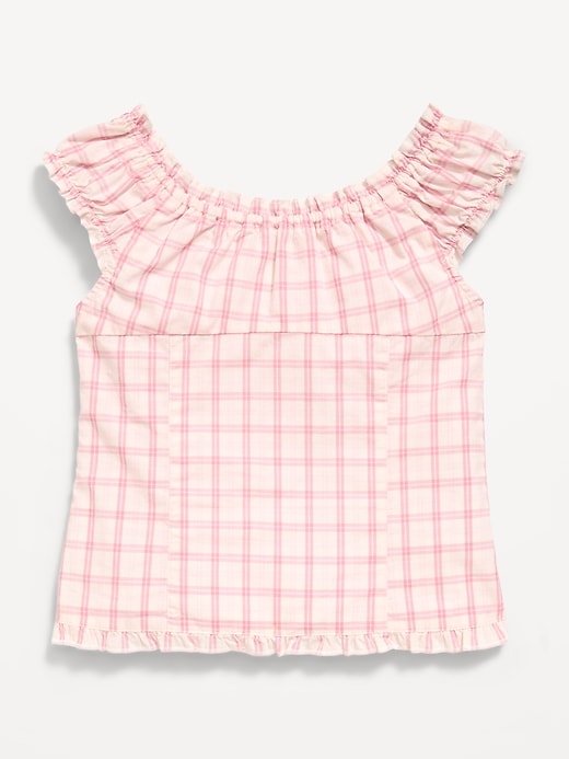 Image number 3 showing, Short-Sleeve Sweetheart-Neck Button-Front Top for Girls