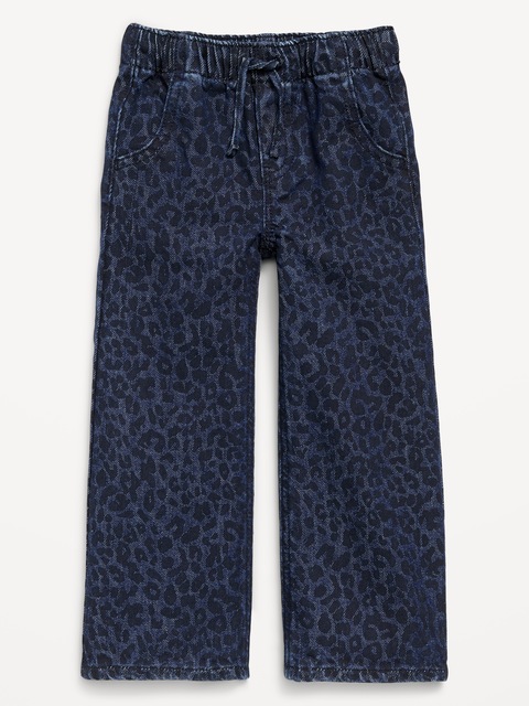 High-Waisted Baggy Wide-Leg Pull-On Jeans for Toddler Girls