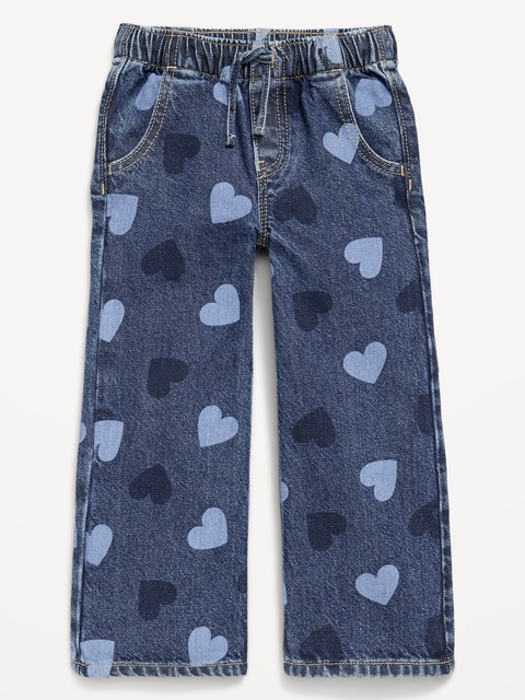 High-Waisted Baggy Wide-Leg Pull-On Jeans for Toddler Girls