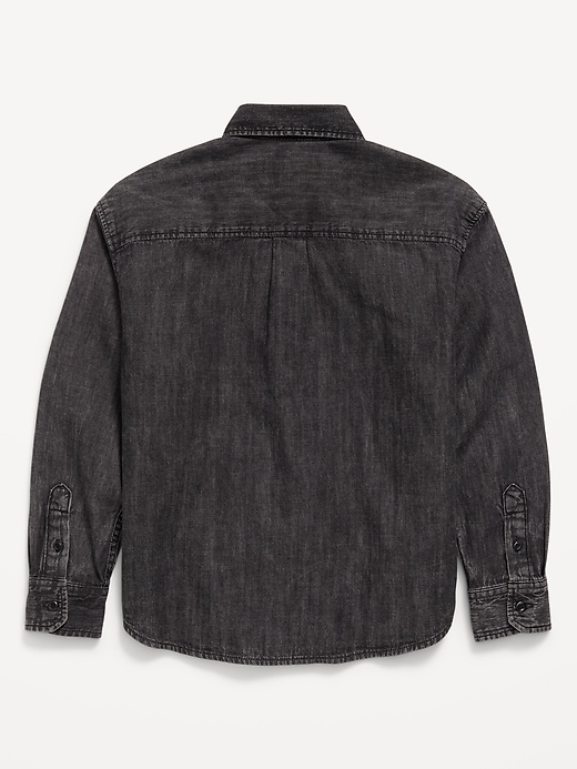 Image number 2 showing, Oversized Long-Sleeve Denim Shirt for Boys