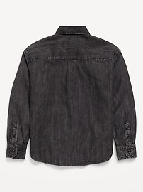 Image number 2 showing, Oversized Long-Sleeve Denim Shirt for Boys