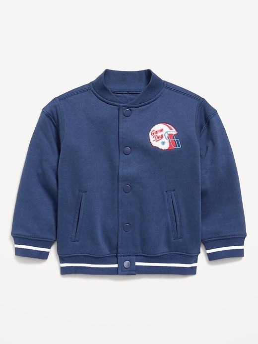 L'image numéro 1 présente Blouson d’aviateur surdimensionné en molleton pour tout-petit