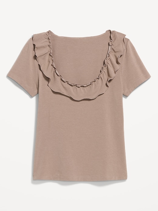 Image number 4 showing, Lettuce-Edge Scoop-Neck Top