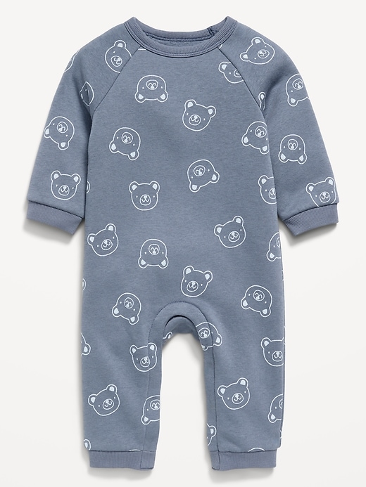 Image number 1 showing, Printed Long-Sleeve Fleece One-Piece for Baby