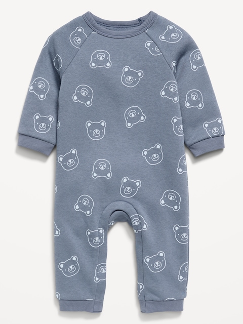 Printed Long-Sleeve Fleece One-Piece for Baby