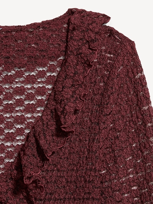 Image number 4 showing, Fitted Bell-Sleeve Ruffle Top