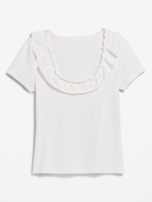 Image number 4 showing, Lettuce-Edge Scoop-Neck Top