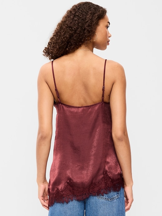 Image number 2 showing, Asymmetrical Lace-Trim Cami Top