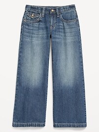 Image number 1 showing, Low-Rise Baggy Wide-Leg Jeans for Girls