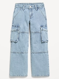 Image number 1 showing, Low-Rise Super Baggy Wide-Leg Cargo Jeans for Girls